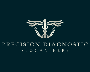 Medical Caduceus Leaves logo design