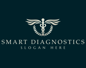 Medical Caduceus Leaves logo design