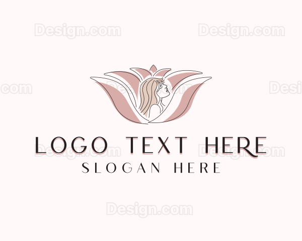 Lotus Flower Woman Logo