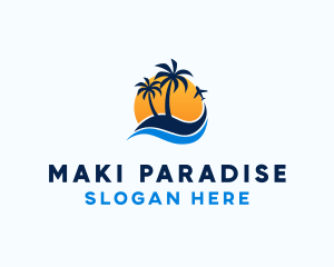 Tropical Island Paradise logo design