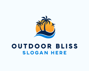 Tropical Island Paradise logo design