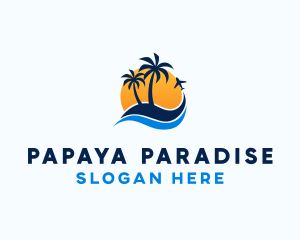 Tropical Island Paradise logo design