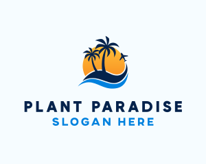 Tropical Island Paradise logo design