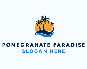 Tropical Island Paradise logo design