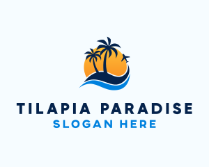 Tropical Island Paradise logo design