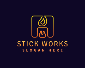 Candle Light Flame logo design