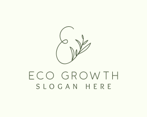 Eco Leaf Letter E logo design