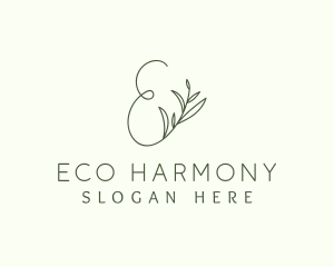 Eco Leaf Letter E logo design