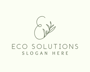 Eco Leaf Letter E logo design