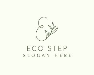 Eco Leaf Letter E logo design