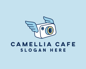 Camera Photographer Wings  logo design