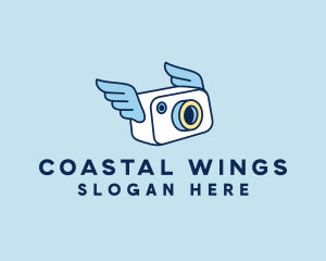 Camera Photographer Wings  logo design