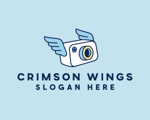 Camera Photographer Wings  logo design