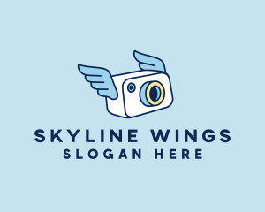 Camera Photographer Wings  logo design