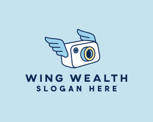 Camera Photographer Wings  logo design