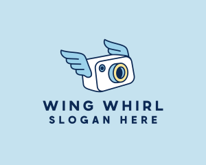 Camera Photographer Wings  logo design