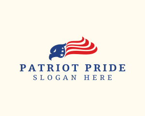 Patriotic Eagle Flag logo design