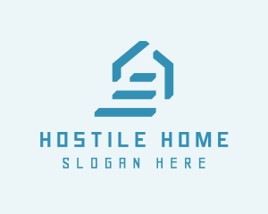 Blue Home Staircase logo design