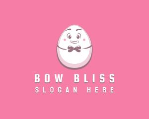 Happy Bow Tie Egg logo design