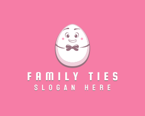 Happy Bow Tie Egg logo design