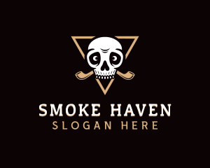 Skull Cigar Smoking Pipe logo