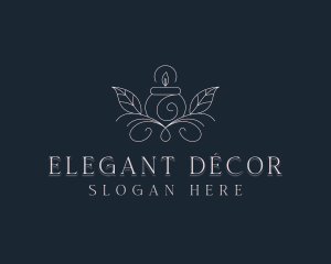 Candle Leaf Decoration logo design