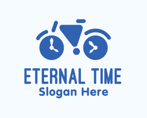 Geometric Time Bike logo design