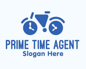 Geometric Time Bike logo design