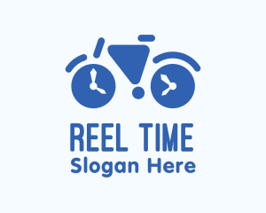 Geometric Time Bike logo design