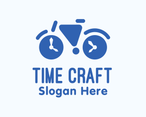 Geometric Time Bike logo design