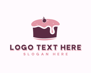 Cherry Dessert Cake Logo