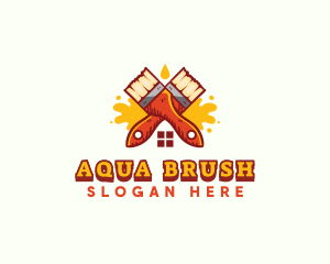 Paint Brush Splash logo design