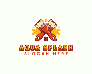 Paint Brush Splash logo design