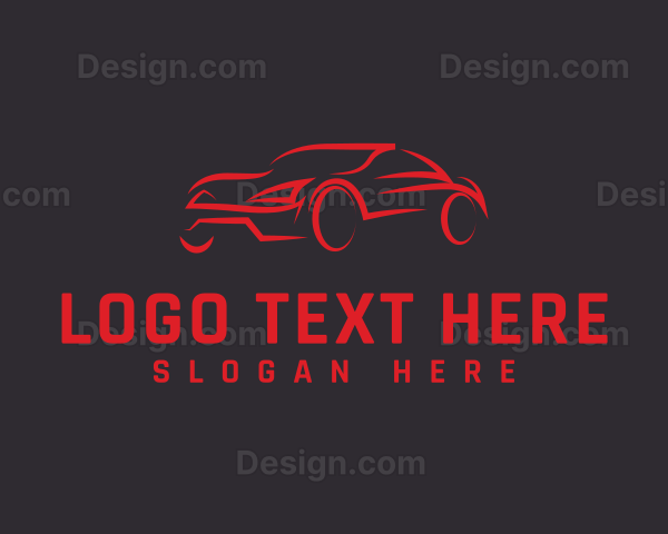 Red Sports Car Garage Logo