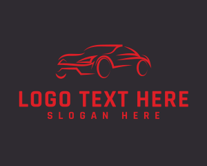 Red Sports Car Garage Logo