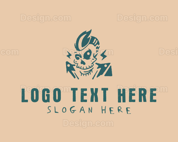 Mohawk Skull Musician Logo