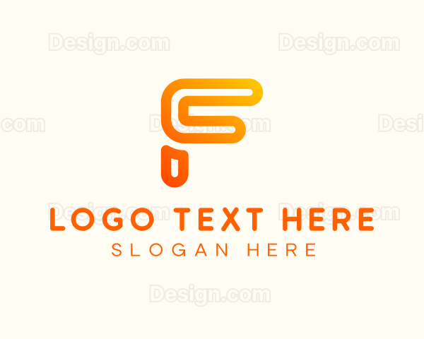 Gradient Modern Letter F Logo