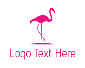 Glamour - Pink Flamingo Silhouette logo design