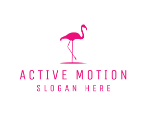 Pink Flamingo Silhouette logo design