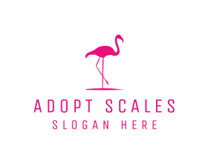 Pink Flamingo Silhouette logo design