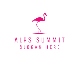 Pink Flamingo Silhouette logo design