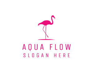 Pink Flamingo Silhouette logo design