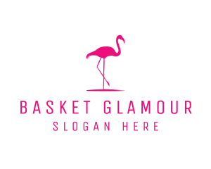 Pink Flamingo Silhouette logo design