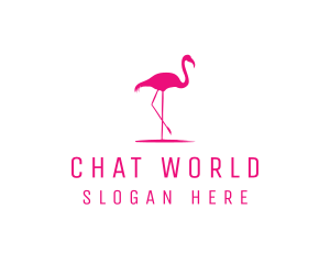 Pink Flamingo Silhouette logo design