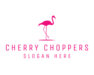 Pink Flamingo Silhouette logo design