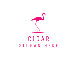 Pink Flamingo Silhouette logo design