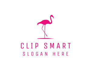 Pink Flamingo Silhouette logo design