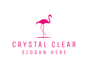 Pink Flamingo Silhouette logo design