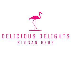 Pink Flamingo Silhouette logo design