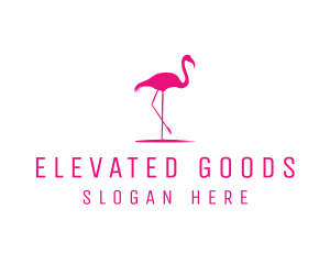 Pink Flamingo Silhouette logo design